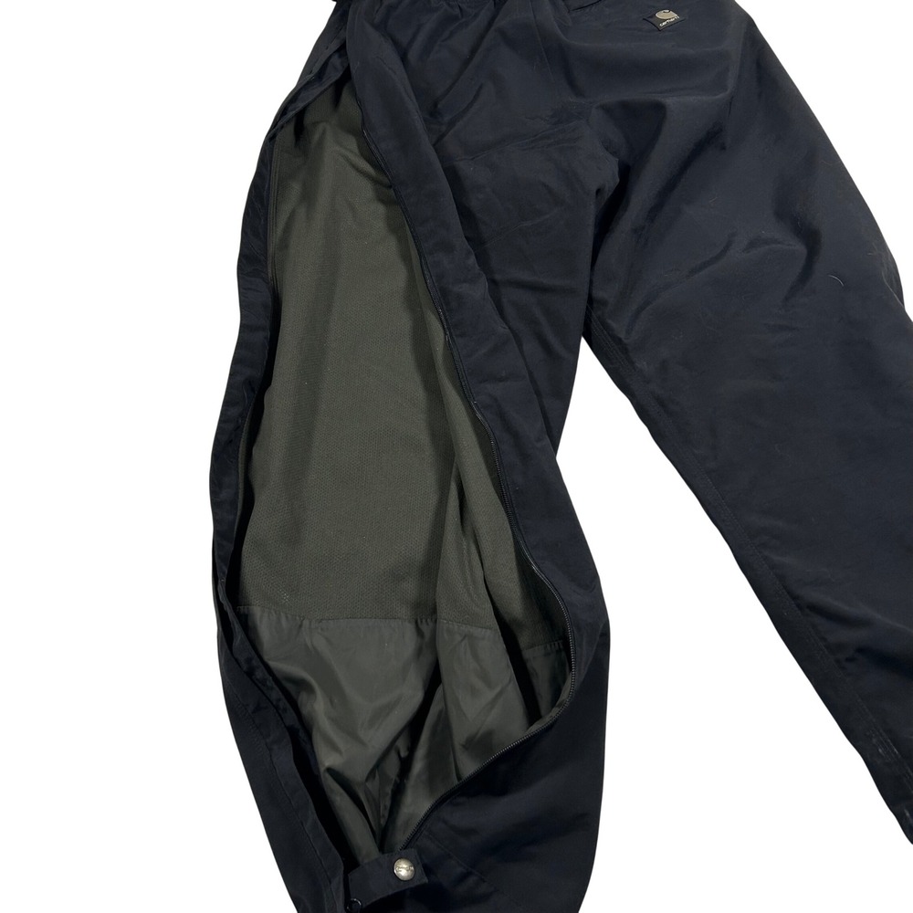Carhartt B187 BLK Nylon Work Pants Mens Medium Regular Black Side Zip Mesh Lined - Picture 2 of 9
